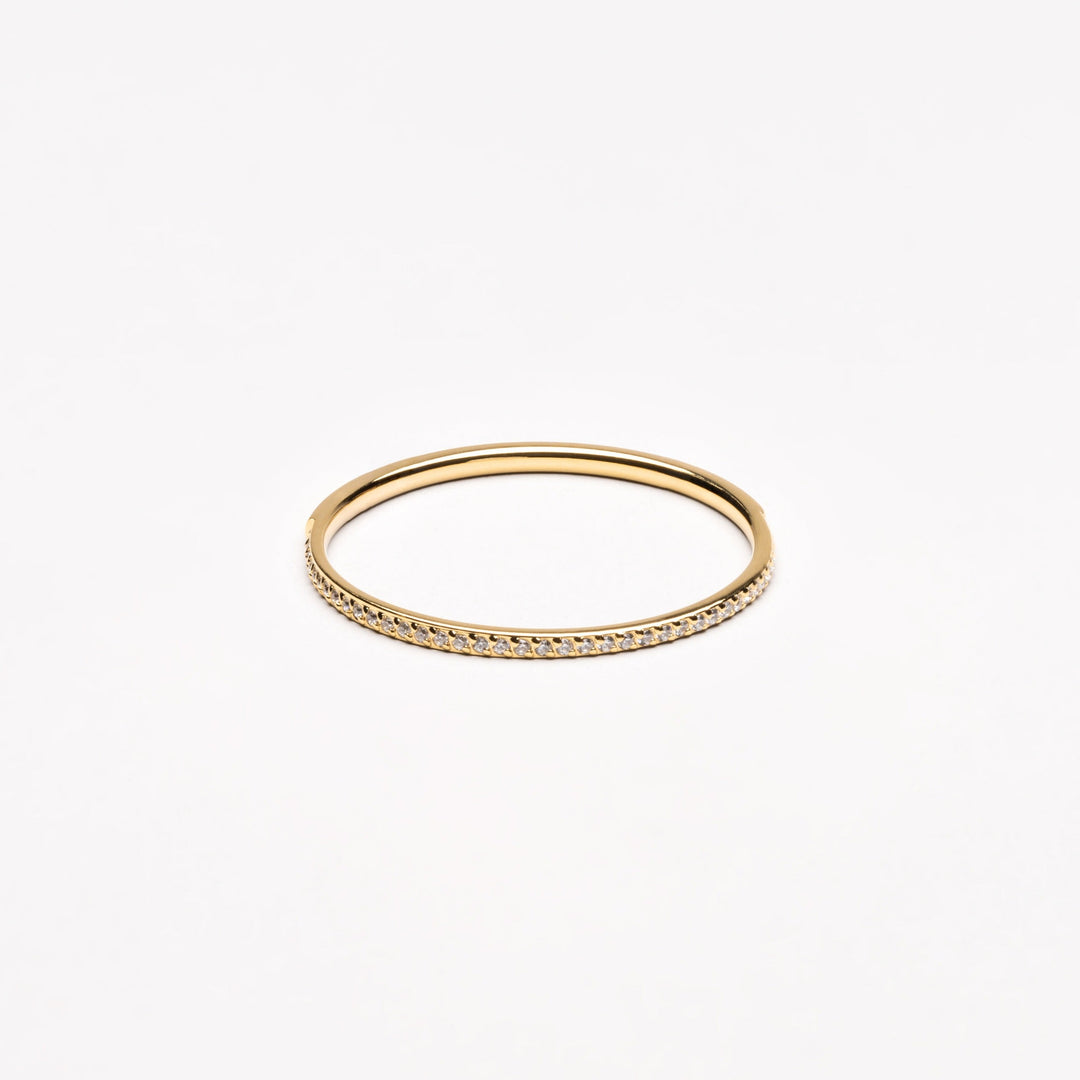 Damen Zirkonia Ring aus wasserfestem & hypoallergenem Edelstahl in Gold.