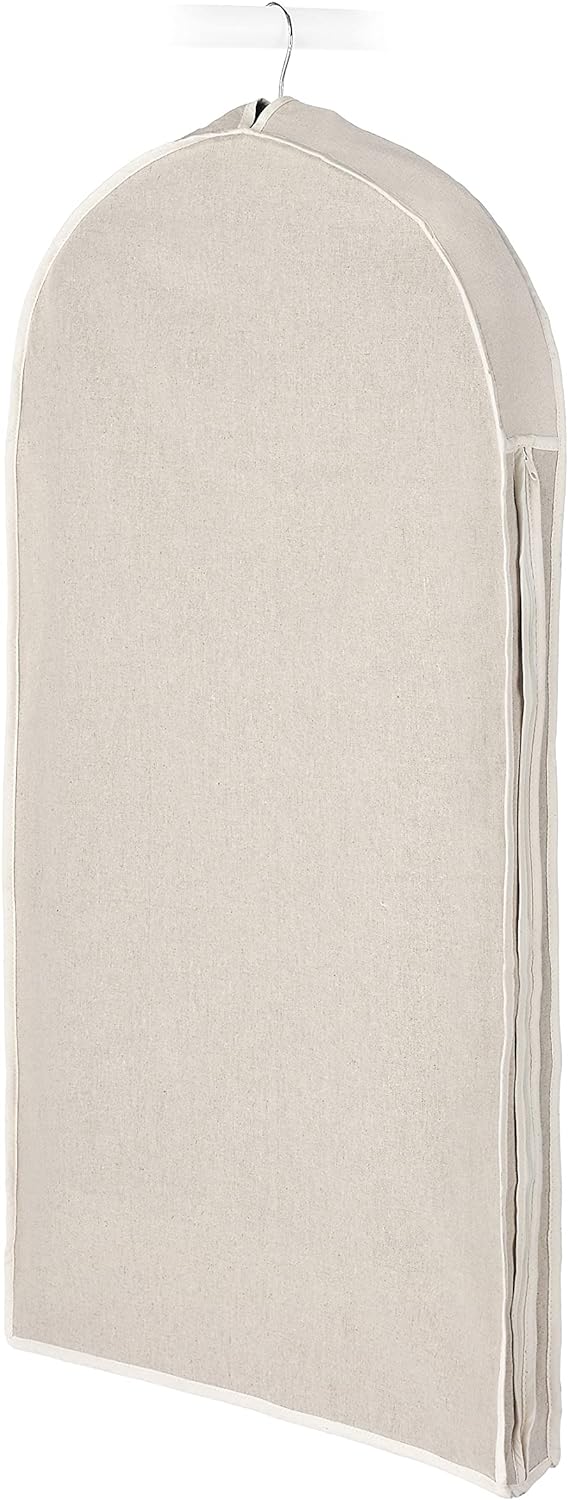 Staubdichte Kleiderhülle aus Leinen, schützt Anzüge & Hemden knitterfrei vor Staub. Ideal für Garderobe.