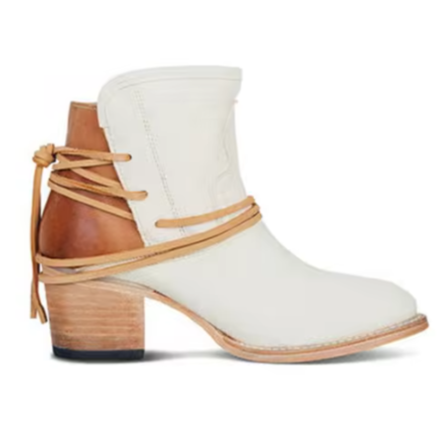 Elegante Damen Vintage-Westernstiefel mit klobigem Absatz. Vielseitige Ankle Boots, ideal für Herbst & Freizeit.