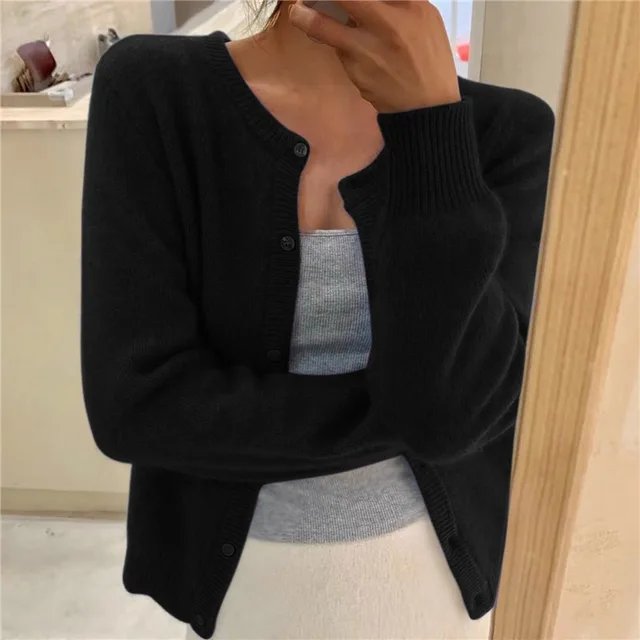 Eleganter Damen Cardigan in Einheitsgröße mit Langarm und modischem, offenem Schnitt für jede Figur.