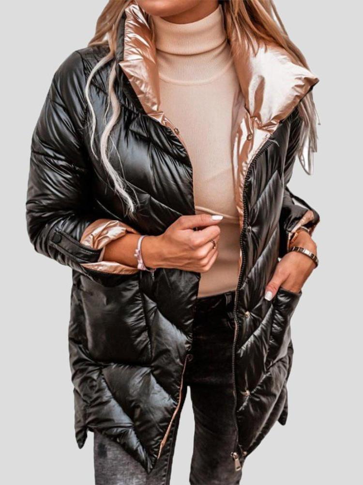 Warmer Damen Puffer Wintermantel, stilvoll & vielseitig. Ideal für kalte Tage und Freizeit.