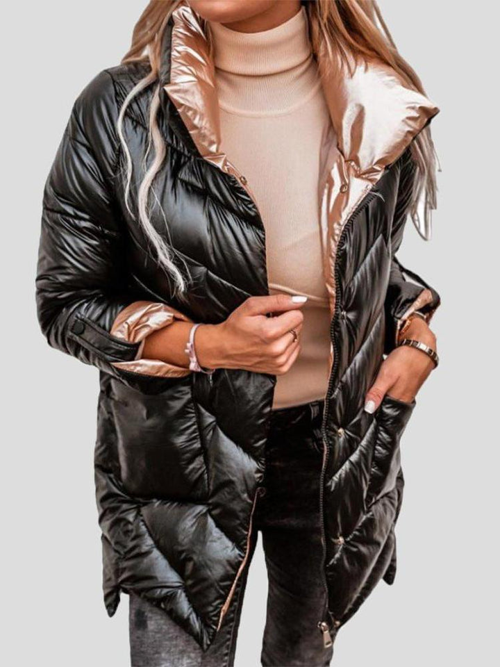 Warmer Damen Puffer Wintermantel, stilvoll & vielseitig. Ideal für kalte Tage und Freizeit.
