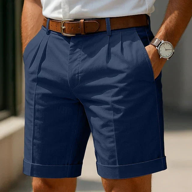 Luxuriöse Herren Falten-Bermudas, ideal für sommerliche Freizeit & stilvolle Anlässe. Moderne Passform.