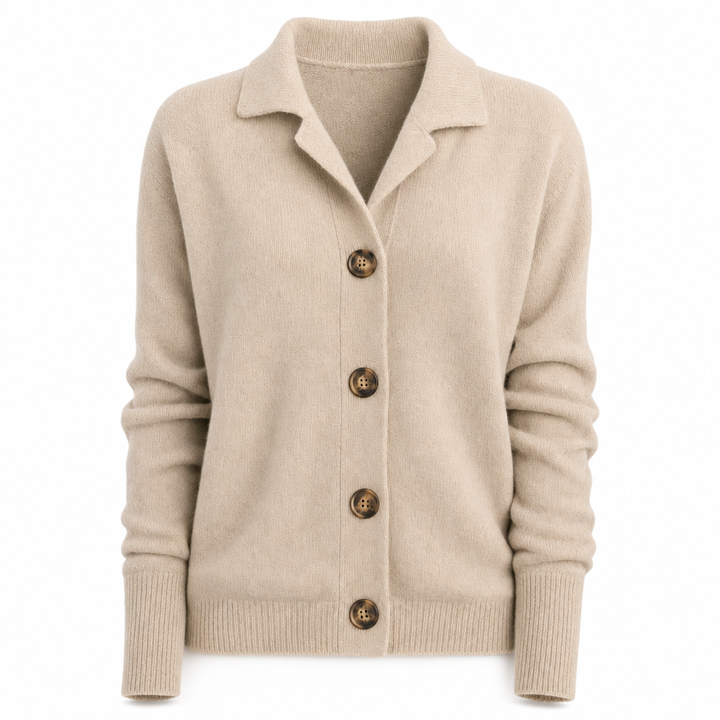 Elegante Damen Strickjacke mit Knopfleiste in feiner Strickoptik für vielseitige Herbst- und Winterlooks.