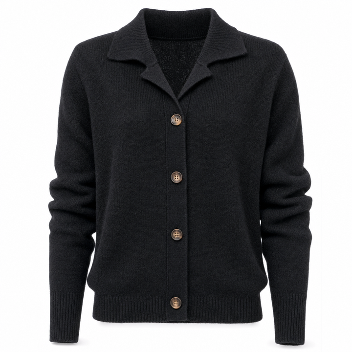 Stilvolle Damenmode: Langarm Strickjacke mit Knopfdetails, warm & bequem für Herbst/Winter.