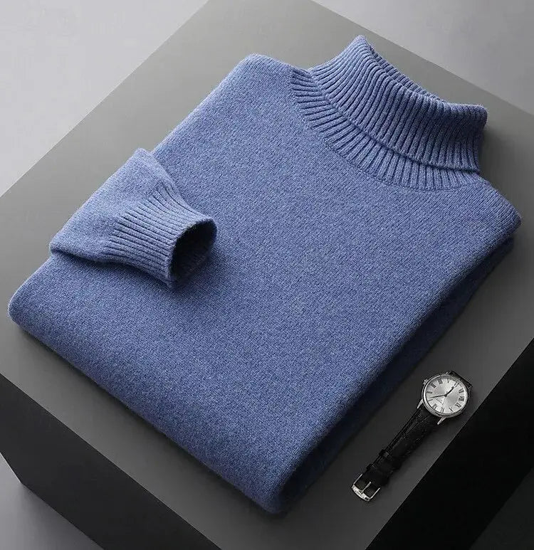 Multifunktionaler Herren Rollkragenpullover, wärmend & stylisch für jede Gelegenheit.