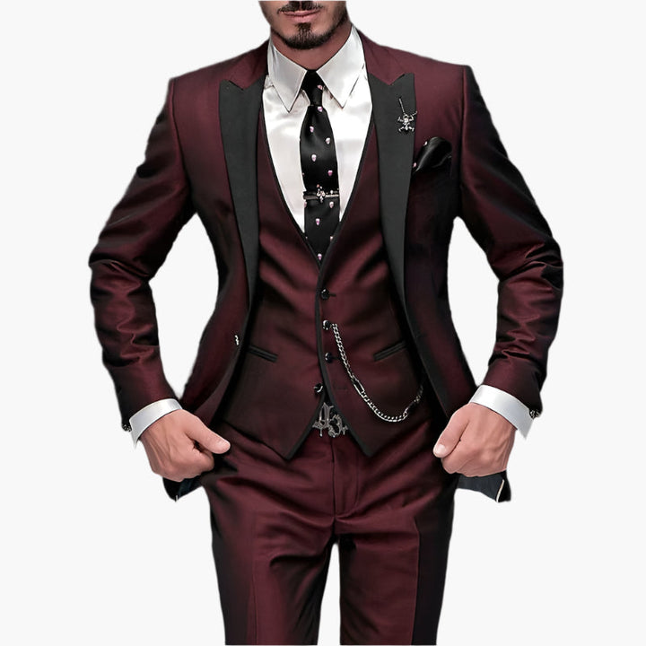 Eleganter Herren Slim-Fit 3-teiliger Anzug für Business & festliche Anlässe. Modernes Herrenoutfit.