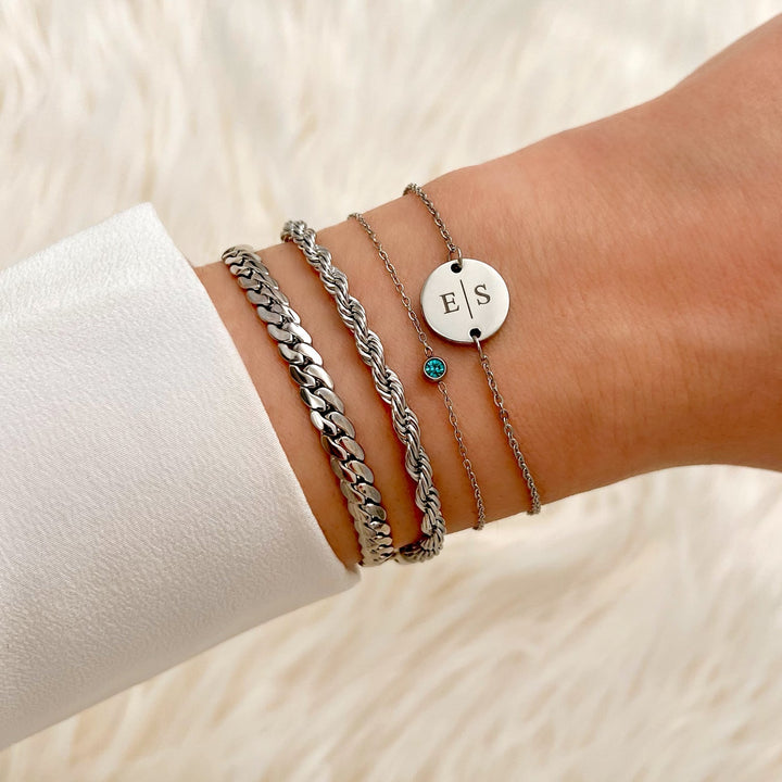 Schimmerndes Damenarmband, runder Geburtsstein, vergoldet auf Sterling Silber, edles Geschenk.