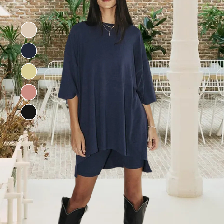 Komfortabler Damen Loungewear Zweiteiler Fenja in sommerlicher Leichtigkeit. Ideal für Freizeit.
