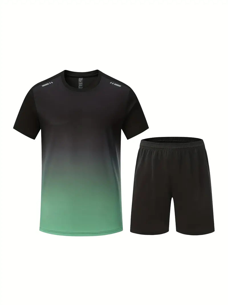 Herren Fitness Sportset Jarek: Atmungsaktives Kurzarm T-Shirt & Shorts für Gym, Workout & tägliches Training.
