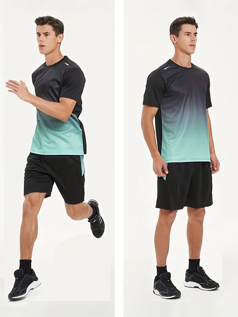 Jarek Herren Sportset: Komfortables, atmungsaktives Kurzarmshirt und passende Shorts für dein aktives Training.