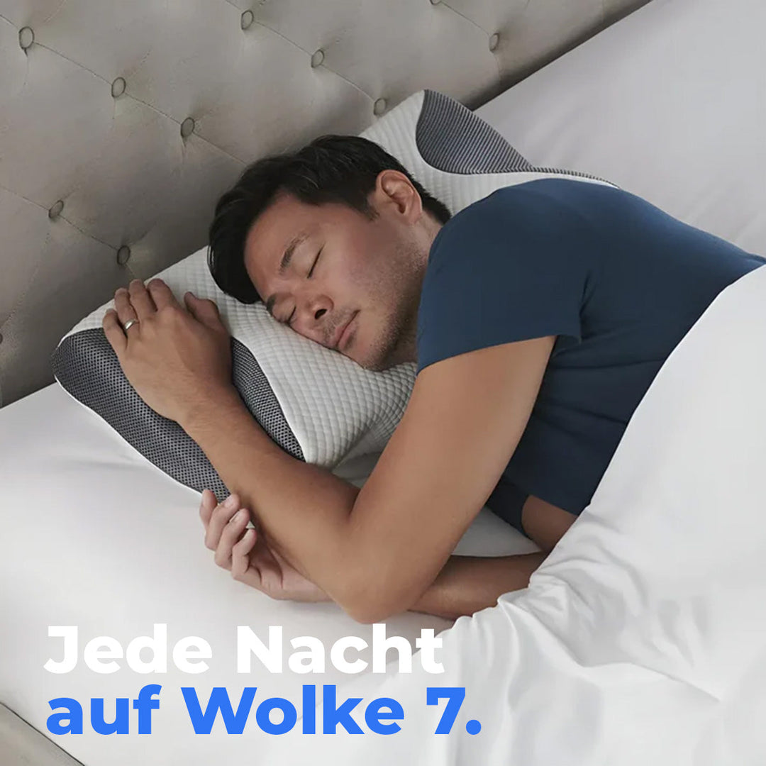 Gesunder Schlaf: Ergonomisches Nackenkissen mit Lyocell-Bezug fördert optimales Schlafklima und Entspannung.